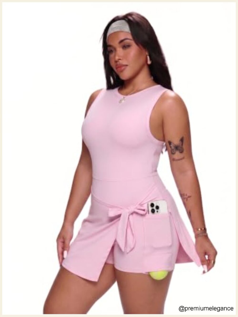 Plus Size Tennis Dress with Built-in Shorts & Pockets Athletic Golf Workout